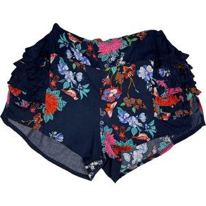 Three Days Floral Ruffle Shorts Blue M